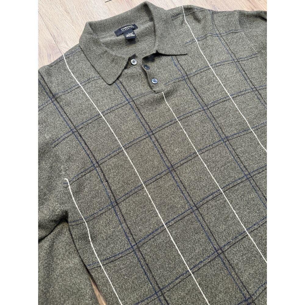 Mens Olive Green Size L Cambridge Classic Soprano Style Sweater Polo